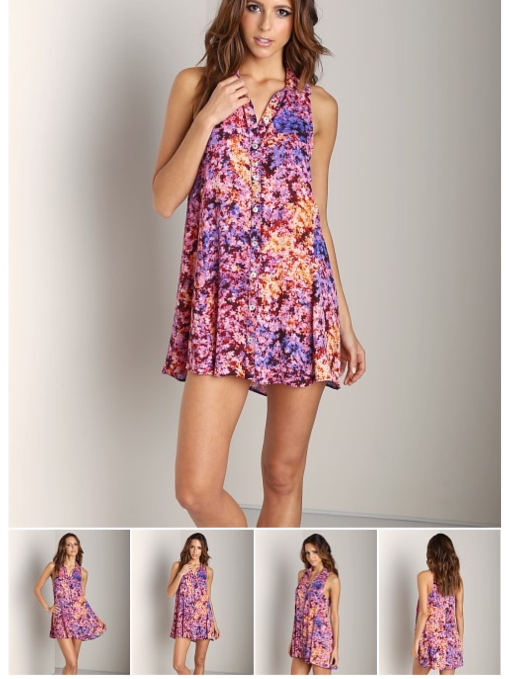 Show Me Your Mumu sleeveless mini Floral Swing Dress in Pink & Purple
